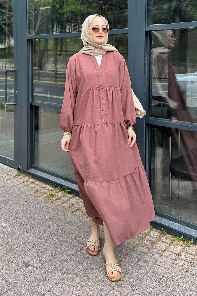 Alis Kat Kat Elbise - Kahverengi - 1