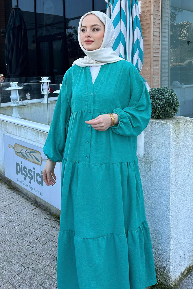 Alis Kat Kat Elbise - Turkuaz - PUANE (1)