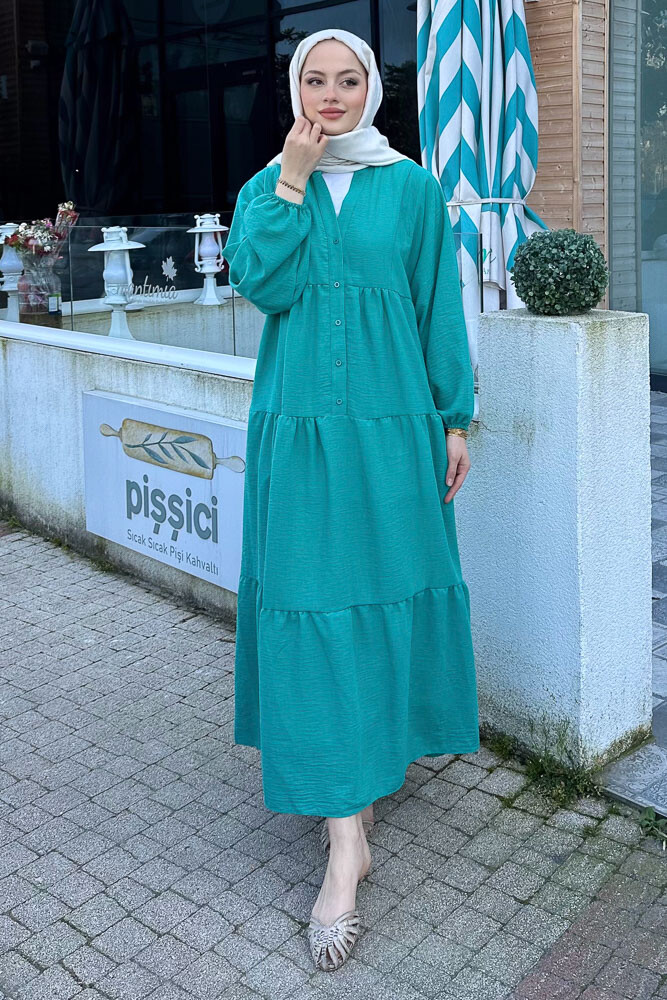 Alis Kat Kat Elbise - Turkuaz - PUANE (5)