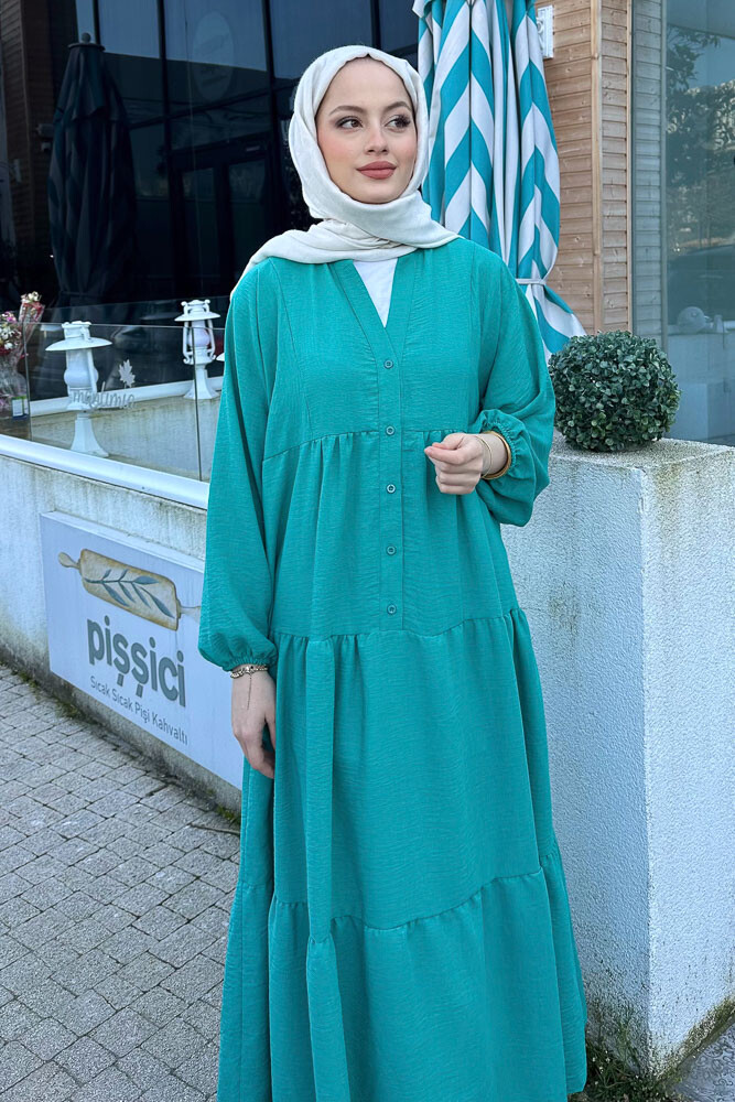 Alis Kat Kat Elbise - Turkuaz - PUANE (2)