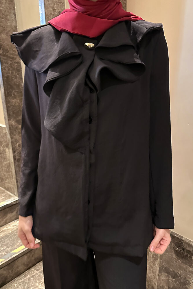 Aller Yakalı Pantolon Takım - Siyah - HENZA (3)