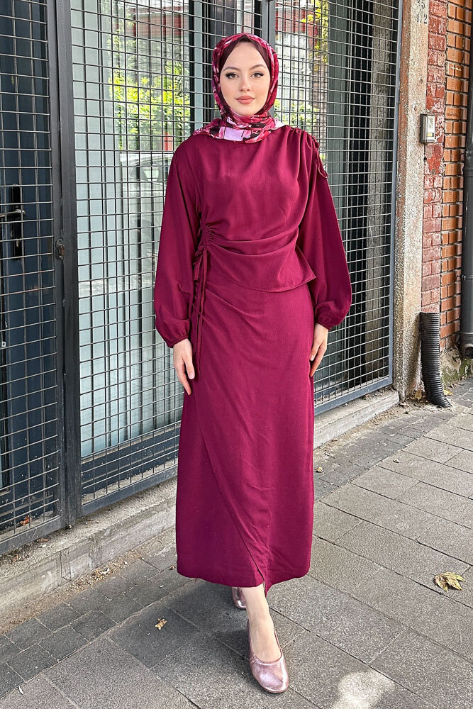 Alya Anvelop Etek Takıım - Bordo - 3