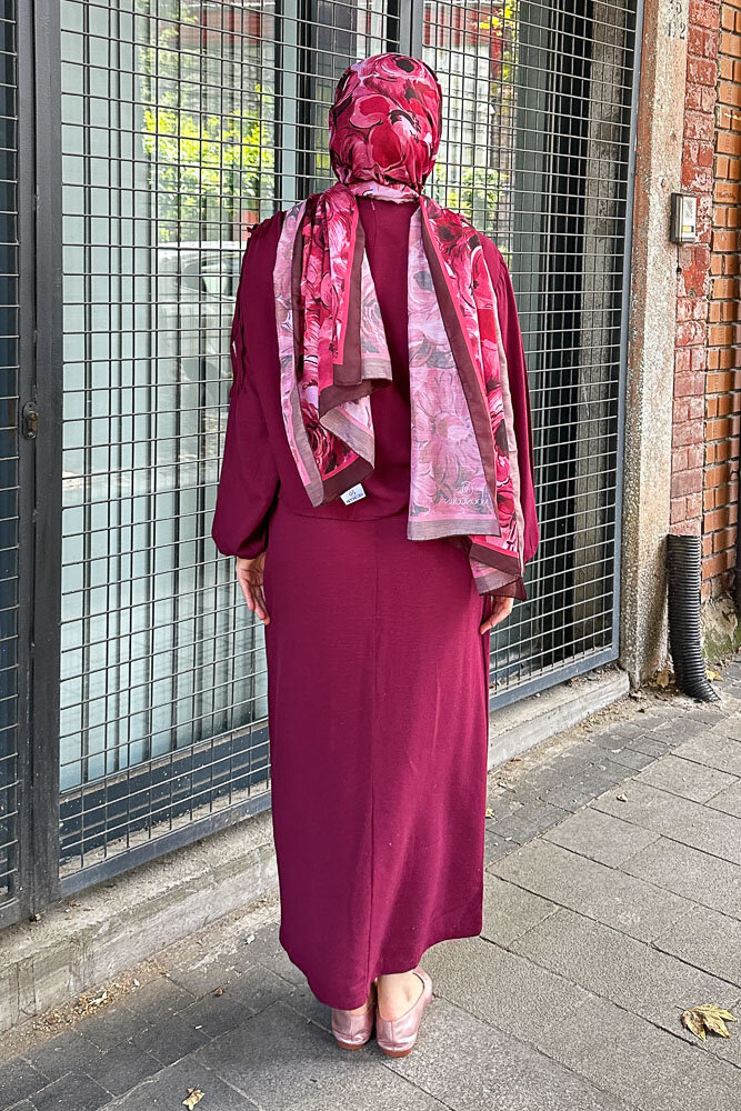 Alya Anvelop Etek Takıım - Bordo - 8