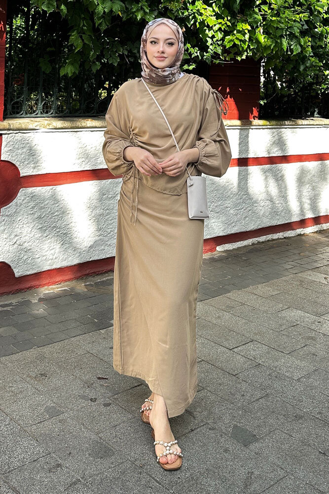 Alya Anvelop Etek Takıım - Toprak - 2