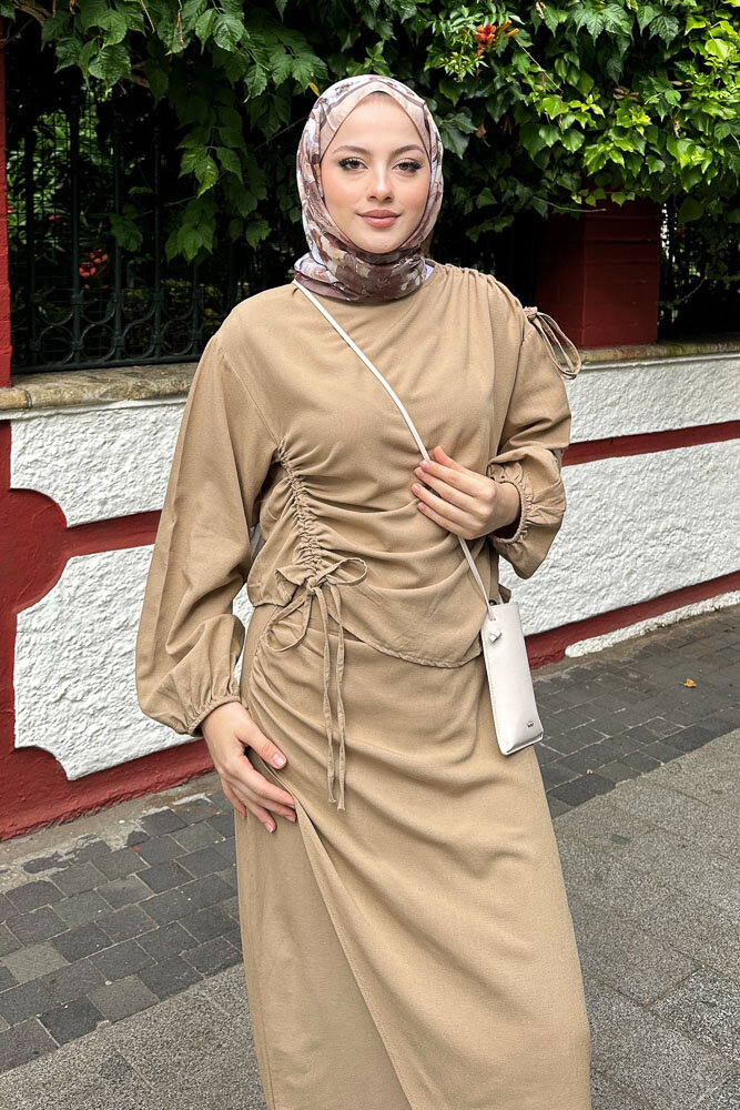 Alya Anvelop Etek Takıım - Toprak - 5