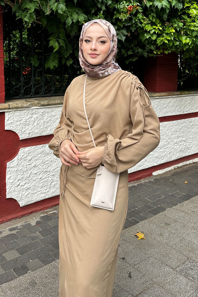 Alya Anvelop Etek Takıım - Toprak - 3