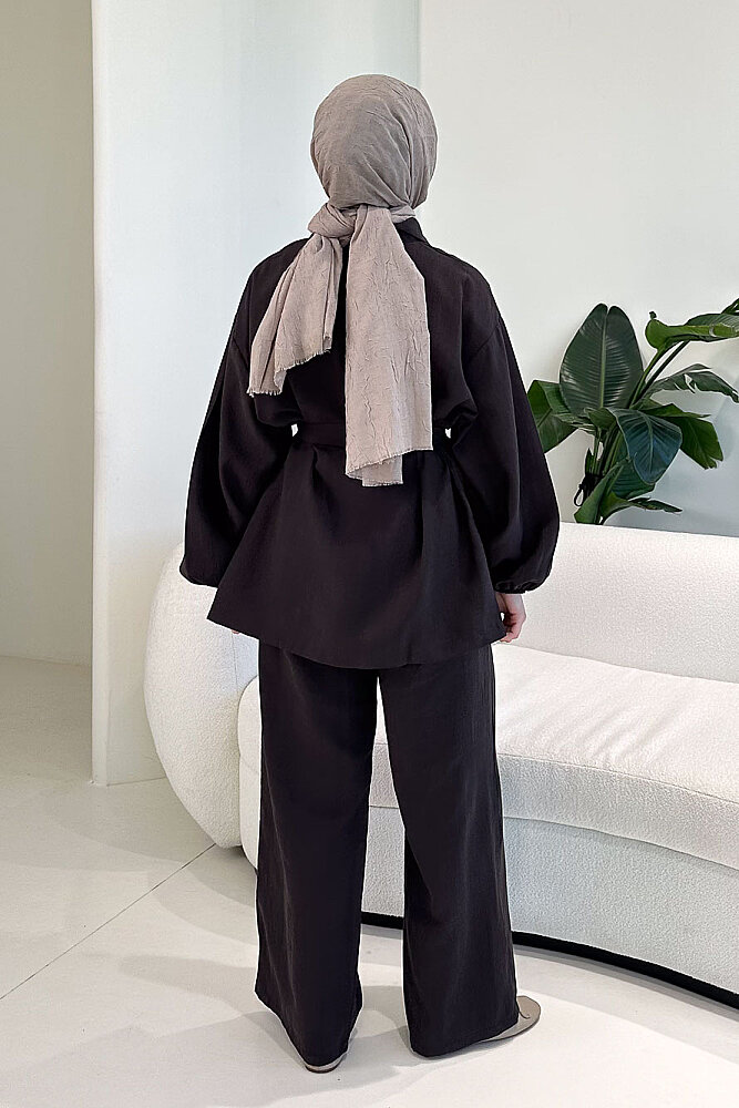 Amelia Fermuarlı Modal Takım - Kahverengi - 5