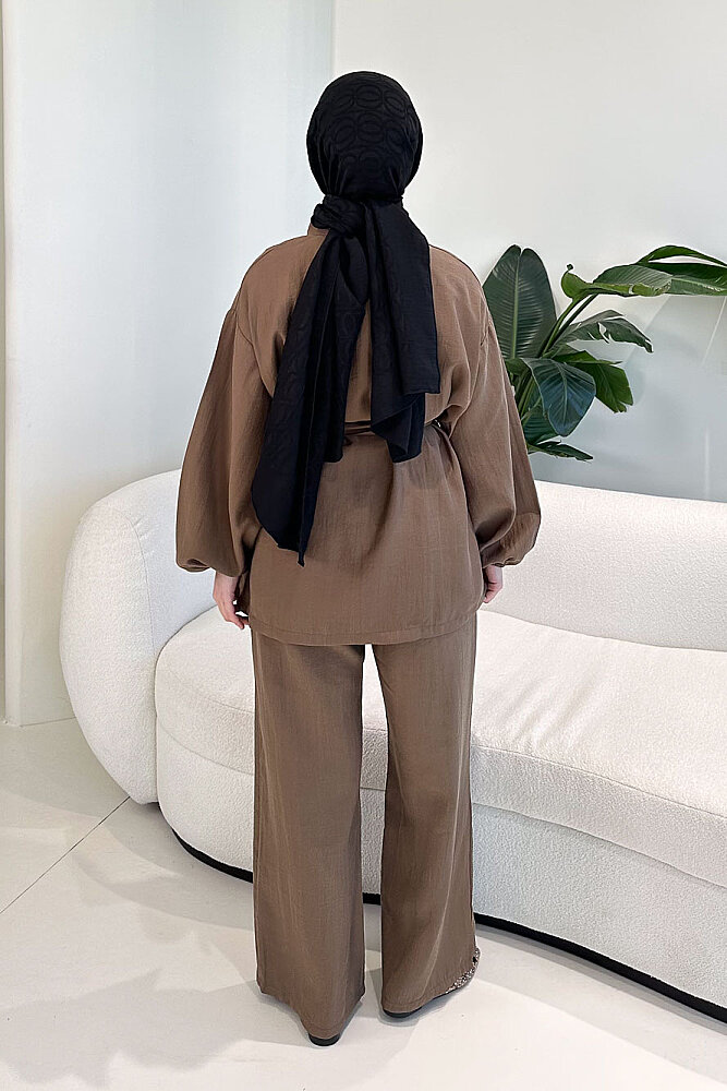 Amelia Fermuarlı Modal Takım - Vizon - 8