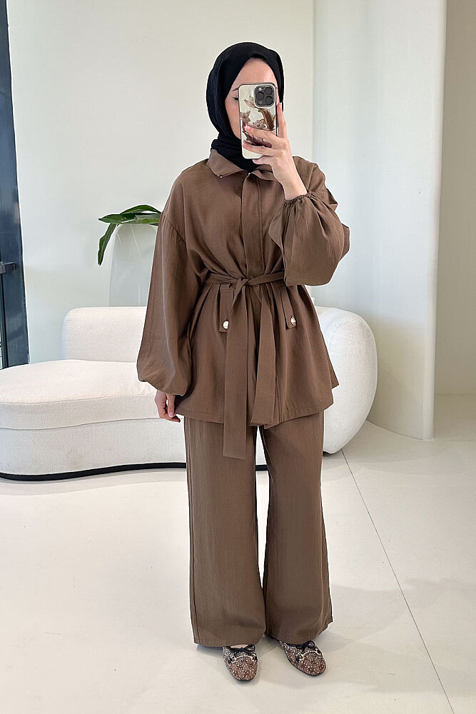 Amelia Fermuarlı Modal Takım - Vizon - 6