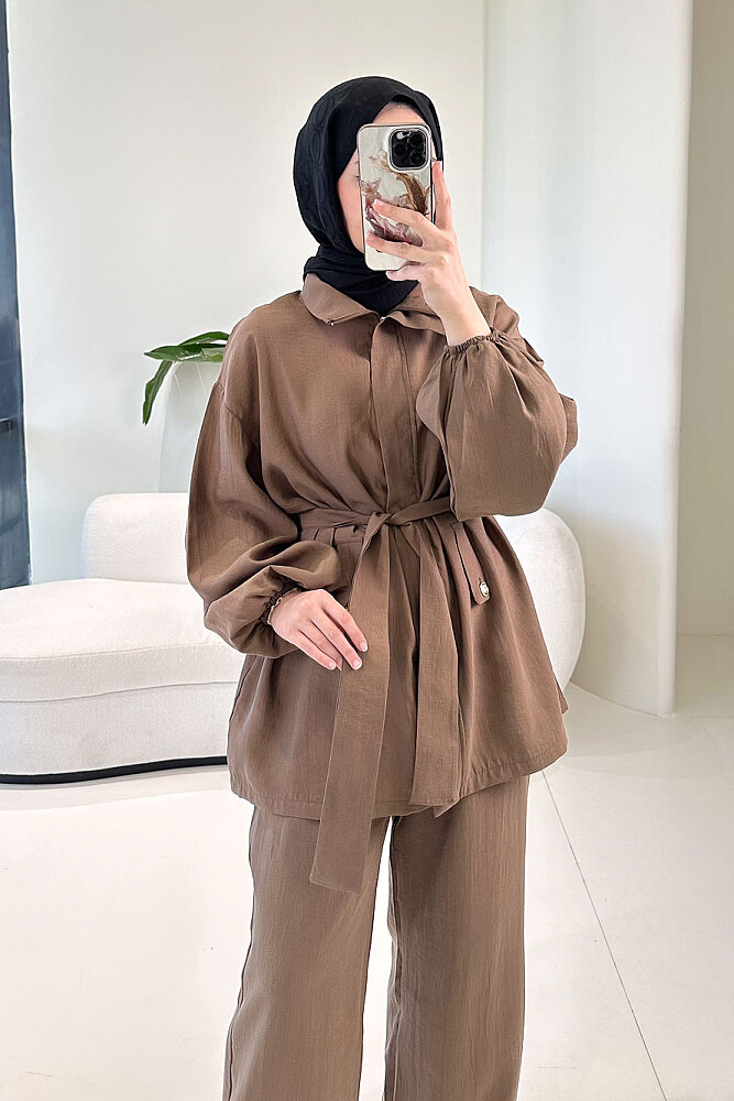 Amelia Fermuarlı Modal Takım - Vizon - ENMA (2)