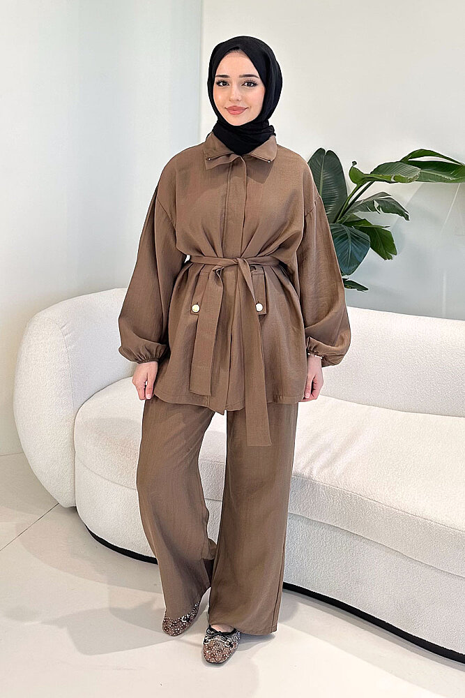 Amelia Fermuarlı Modal Takım - Vizon - 4