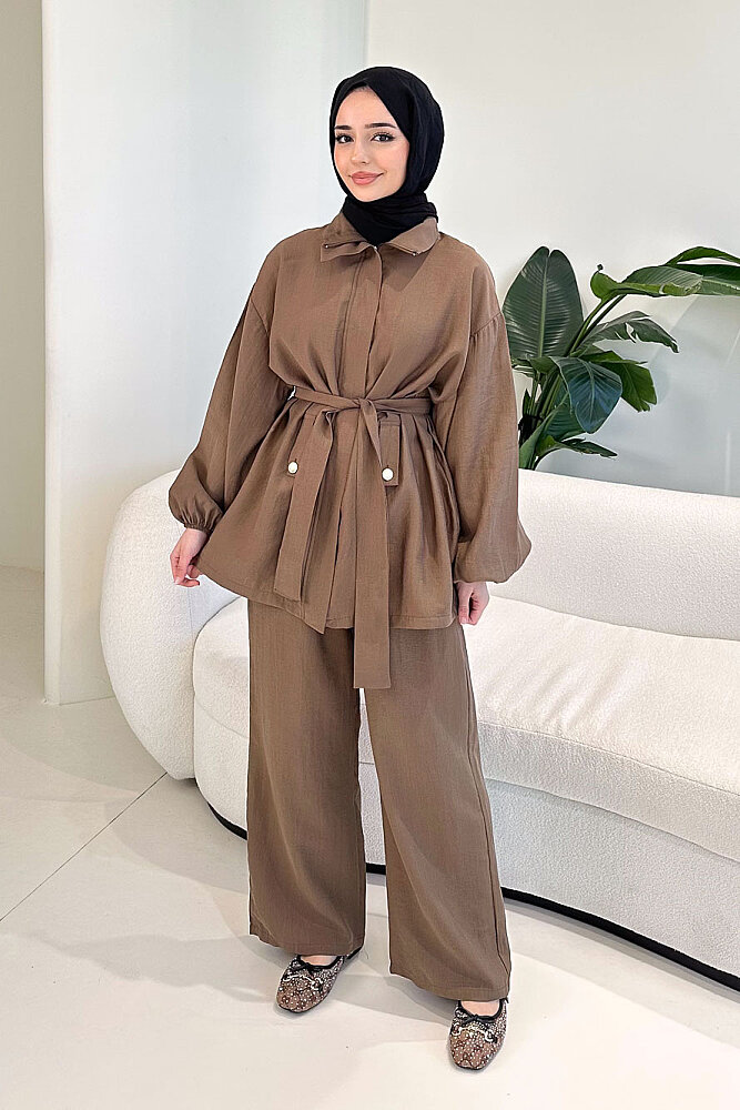 Amelia Fermuarlı Modal Takım - Vizon - 1