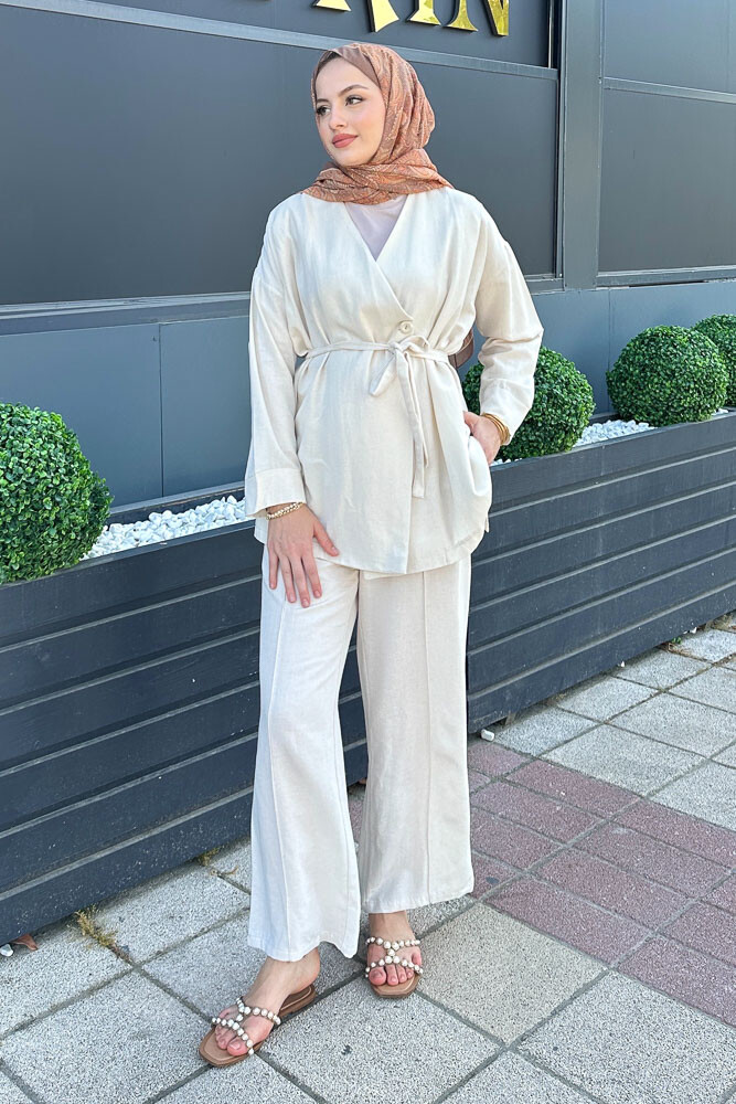 Anastasia Keten Takım - Bej - 4