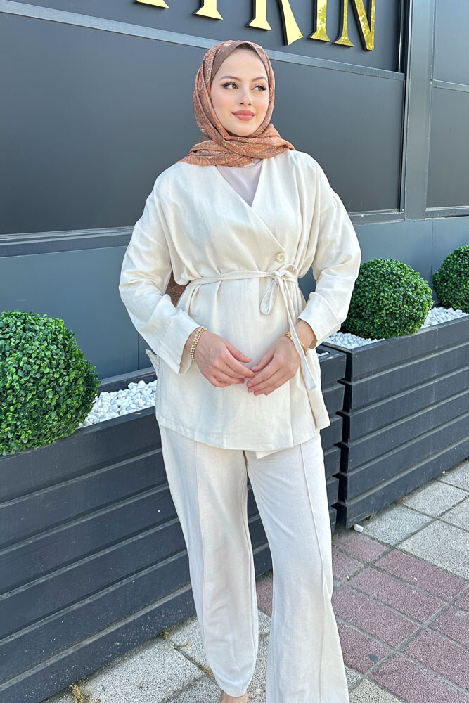Anastasia Keten Takım - Bej - 2