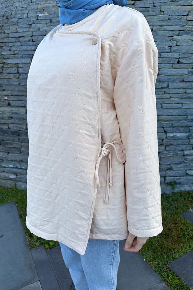 Anvelop Bağlamalı Ceket - Bej - ENMA (2)