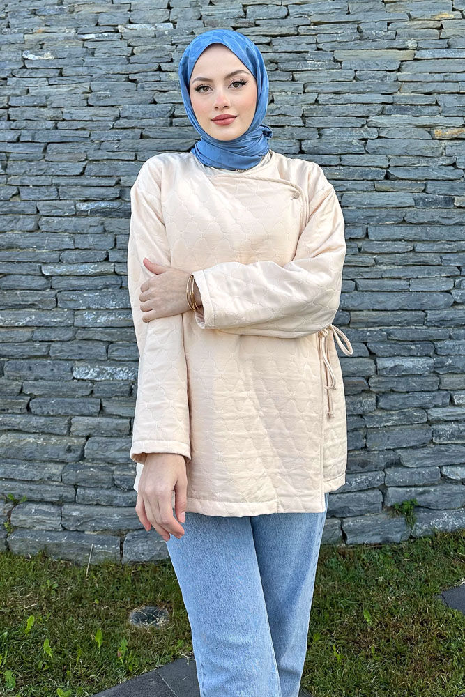 Anvelop Bağlamalı Ceket - Bej - ENMA (5)