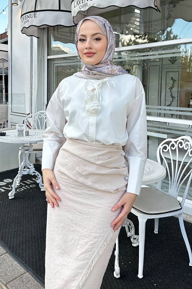 Anvelop Keten Etek - Taş Rengi - HENZA (3)