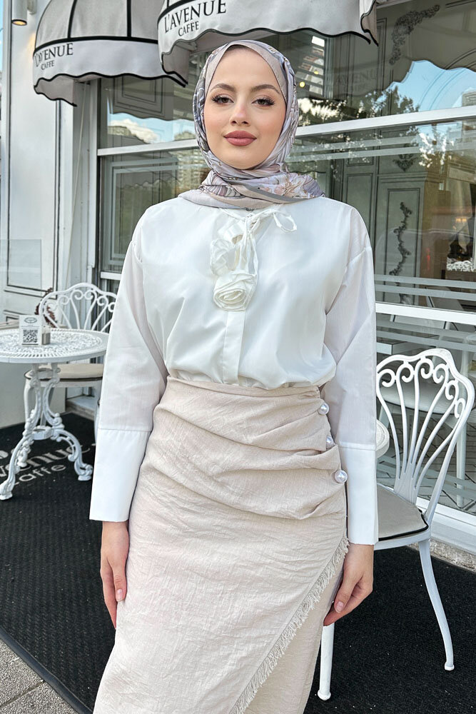 Anvelop Keten Etek - Taş Rengi - HENZA (5)