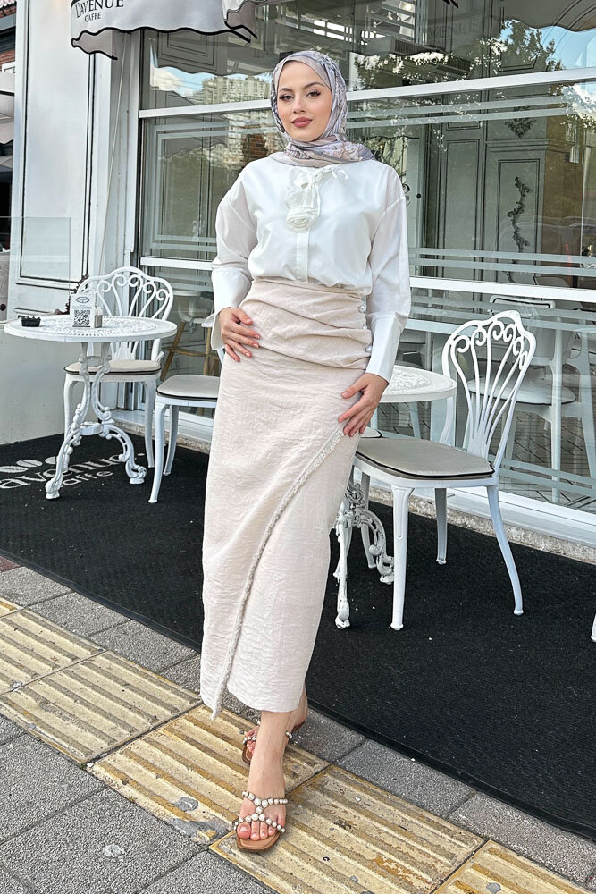 Anvelop Keten Etek - Taş Rengi - 7