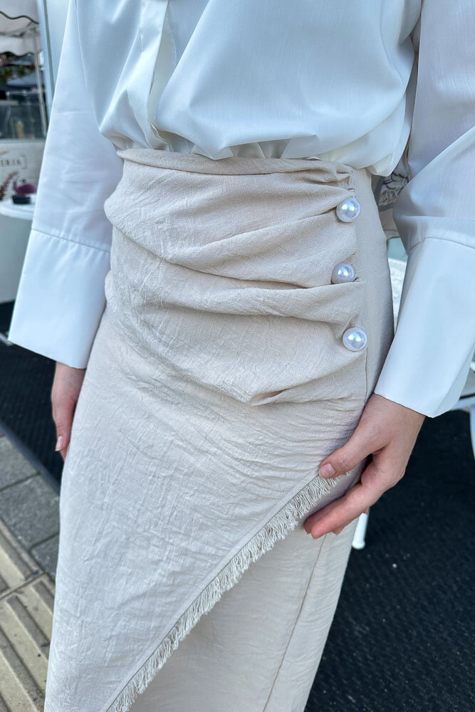 Anvelop Keten Etek - Taş Rengi - HENZA (1)