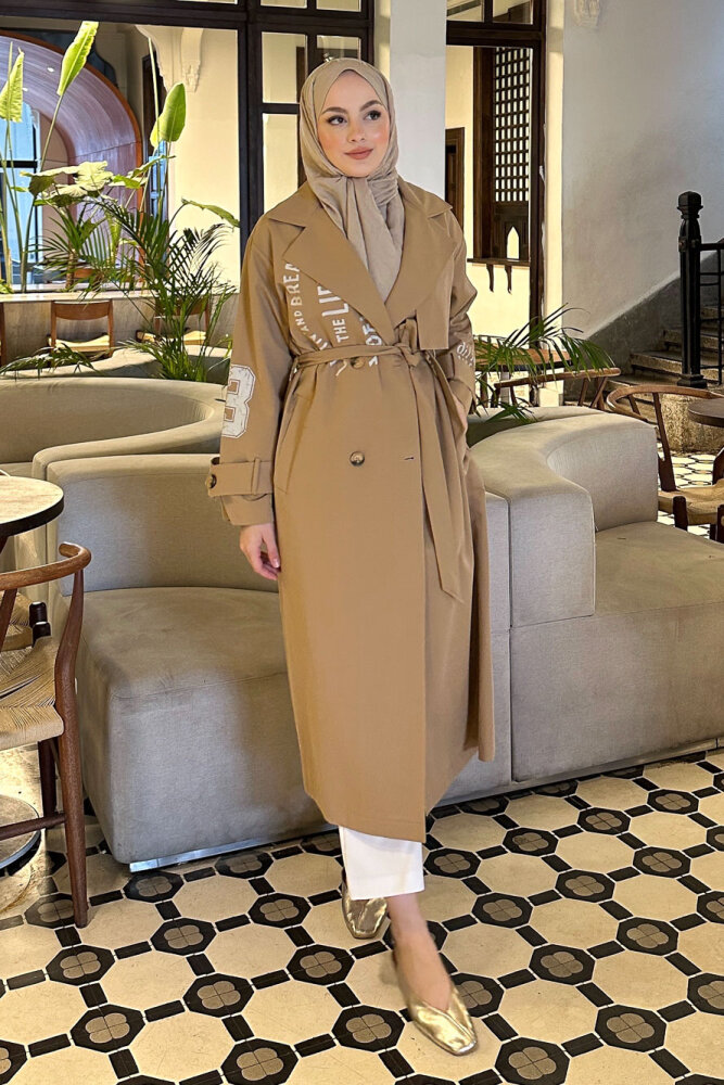 Zayne Kol Kemerli Trençkot - Camel - PUANE (3)
