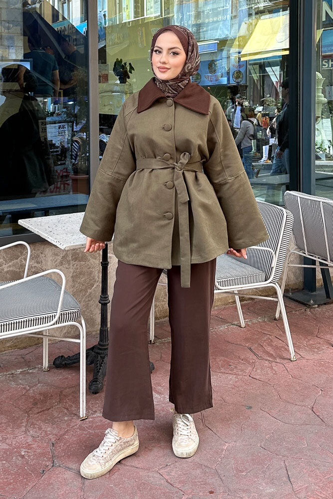 Arwen Kadife Kaban - Haki - 6