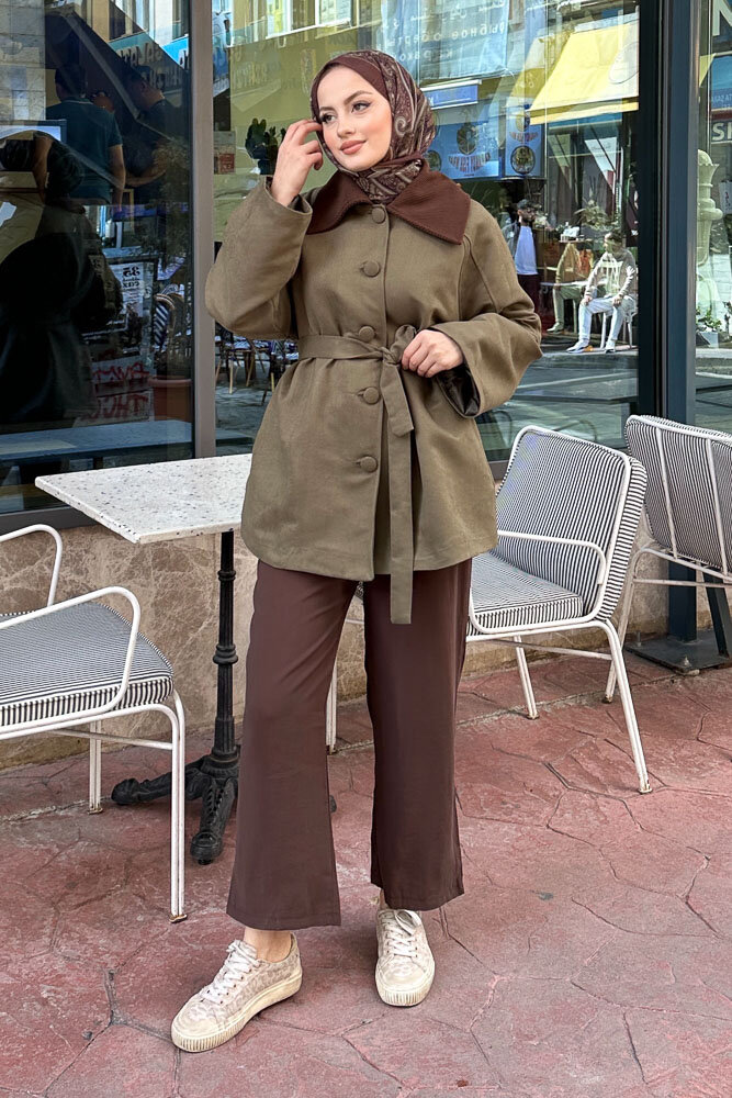 Arwen Kadife Kaban - Haki - 7