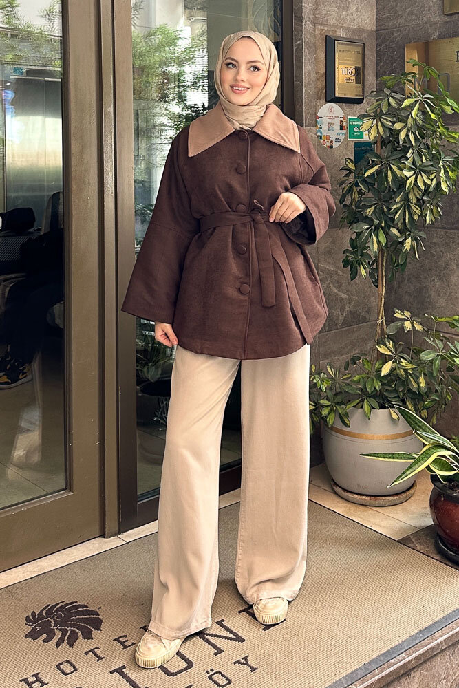 Arwen Kadife Kaban - Kahverengi - HEWES (5)