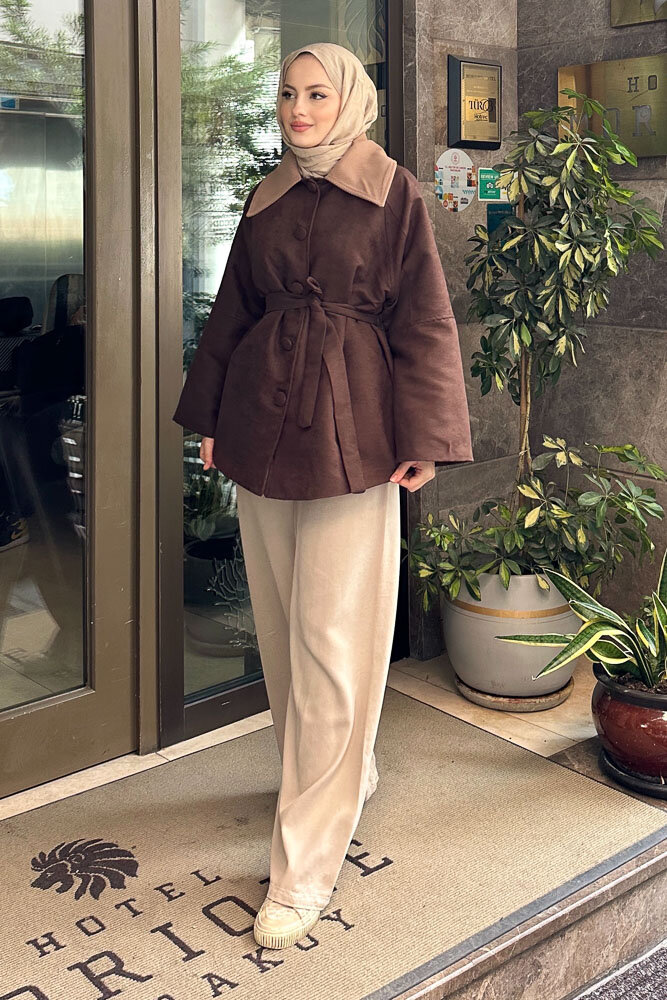 Arwen Kadife Kaban - Kahverengi - HEWES (3)