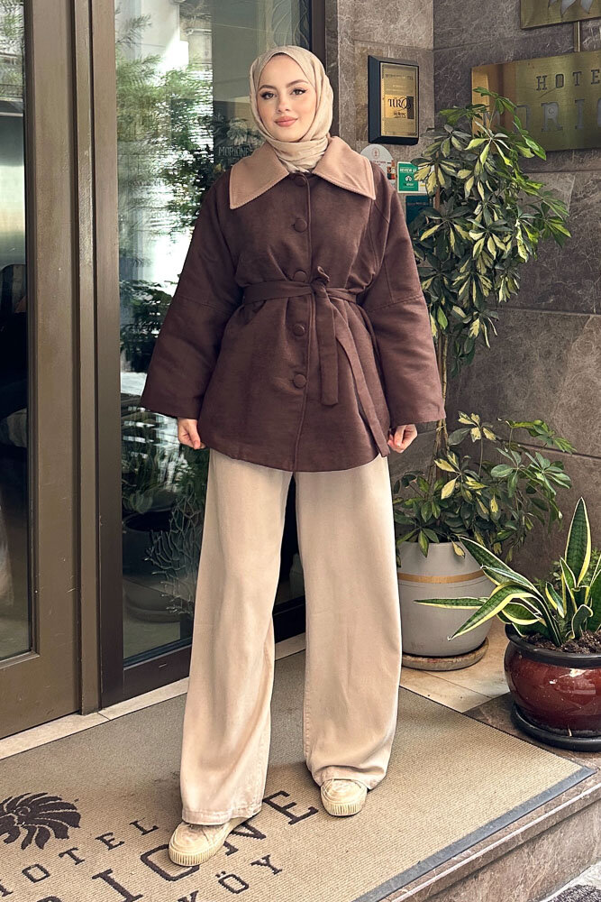 Arwen Kadife Kaban - Kahverengi - 1