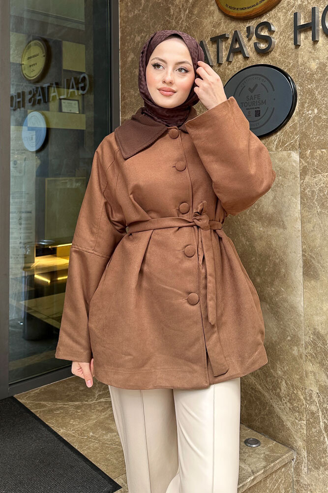 Arwen Kadife Kaban - Taba - 5
