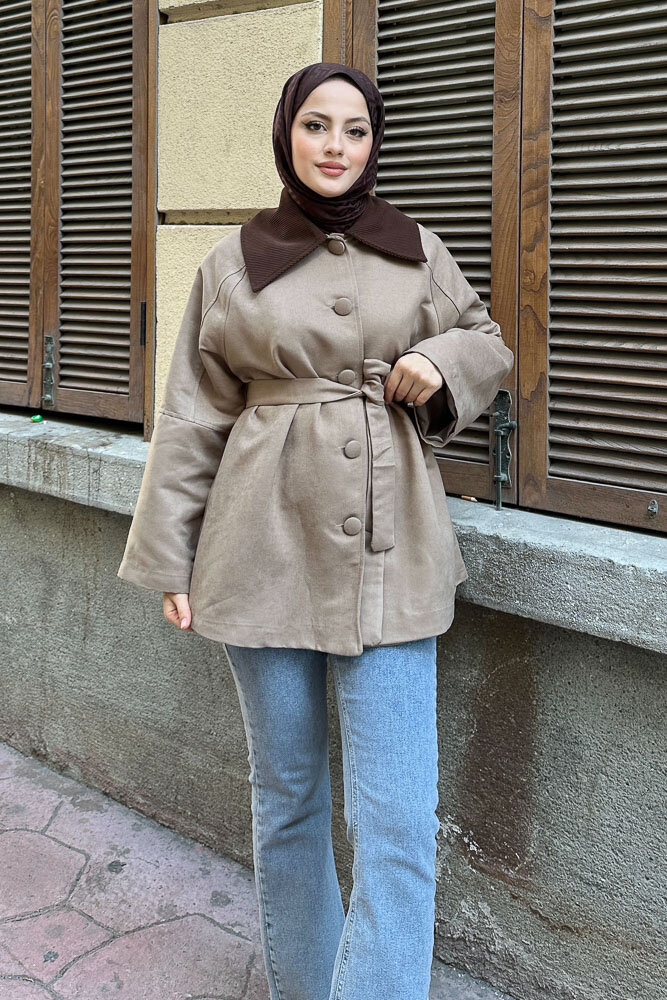 Arwen Kadife Kaban - Vizon - 7