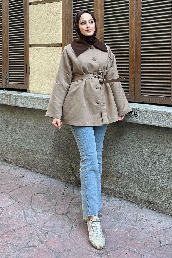 Arwen Kadife Kaban - Vizon - 6