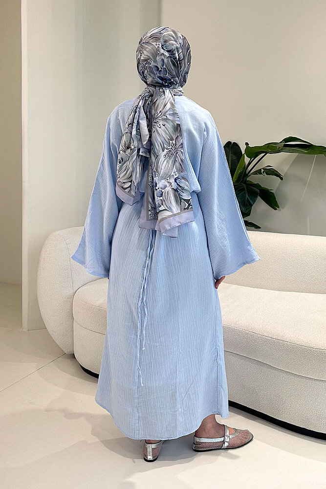 Arya Çapraz Biyeli Elbise - Bebe Mavisi - ENMA (5)