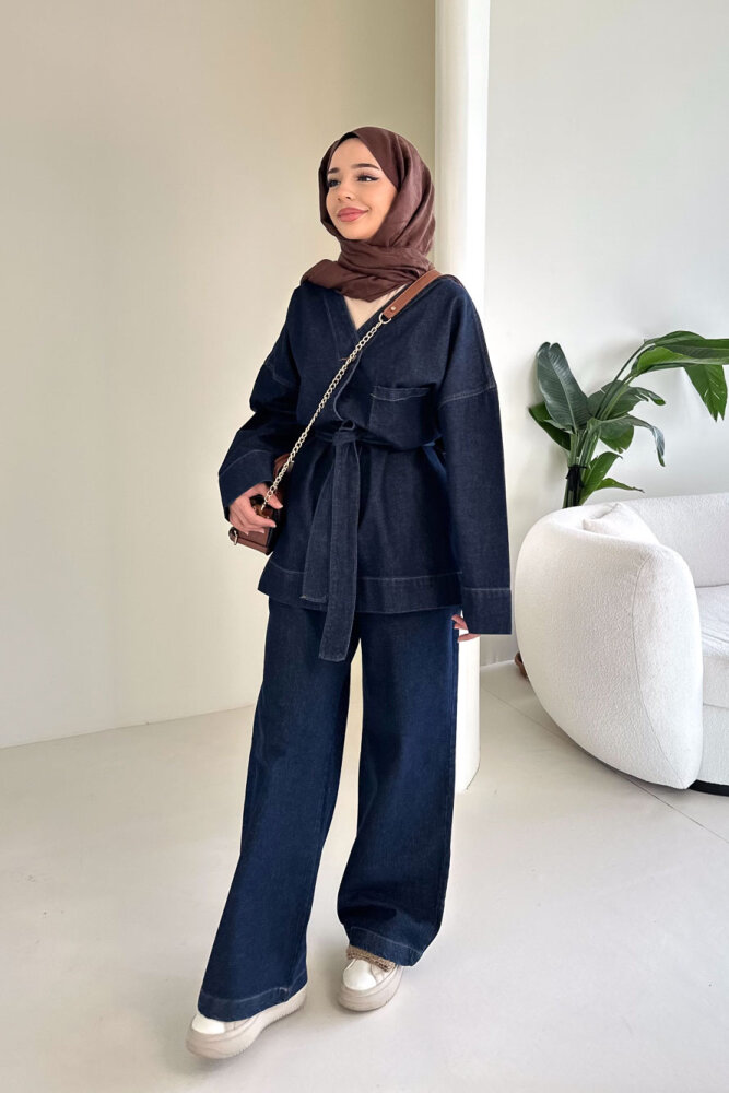 Arya Kemerli Cepli Kot Takım - Lacivert - ENMA (3)