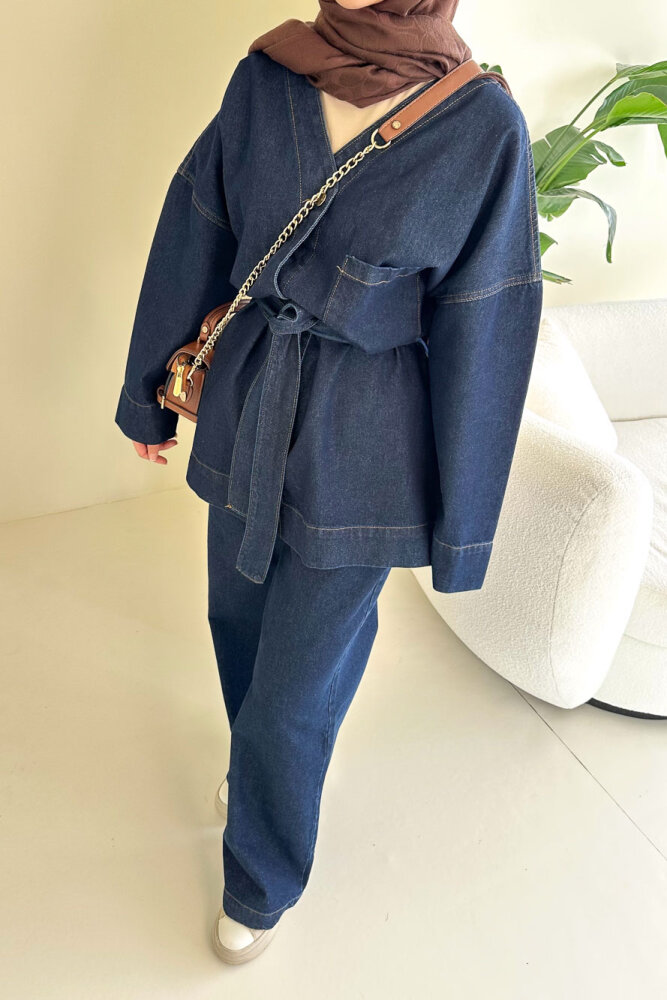 Arya Kemerli Cepli Kot Takım - Lacivert - ENMA (4)