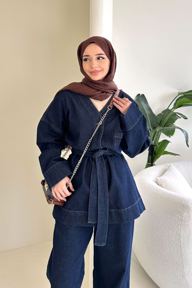 Arya Kemerli Cepli Kot Takım - Lacivert - ENMA (2)