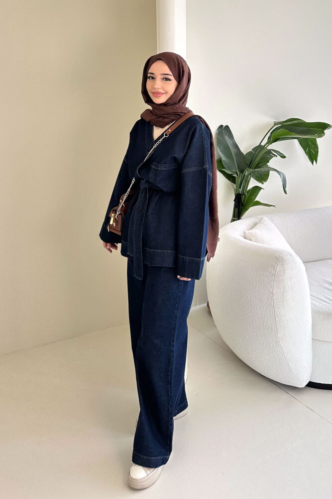 Arya Kemerli Cepli Kot Takım - Lacivert - ENMA (5)