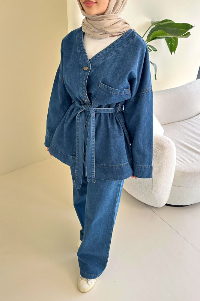 Arya Kemerli Cepli Kot Takım - Mavi - ENMA (1)