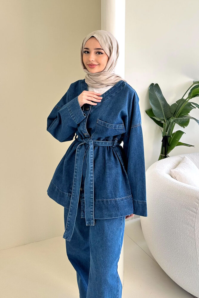 Arya Kemerli Cepli Kot Takım - Mavi - ENMA (2)
