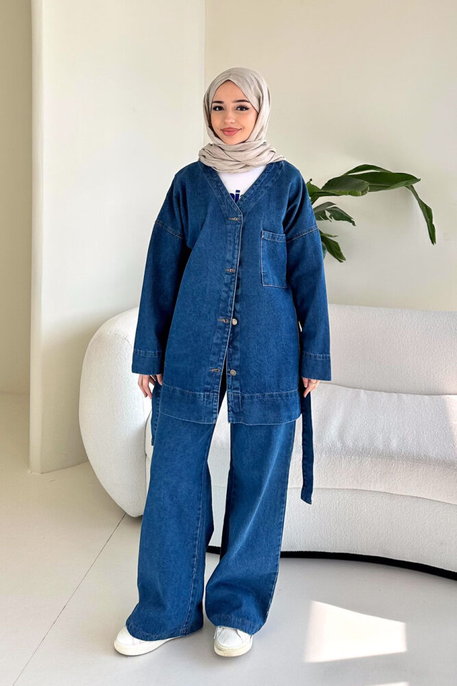 Arya Kemerli Cepli Kot Takım - Mavi - ENMA (3)