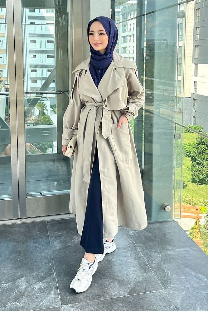 Ash Apoletli Trençkot - Bej - ALLMİSS (0)