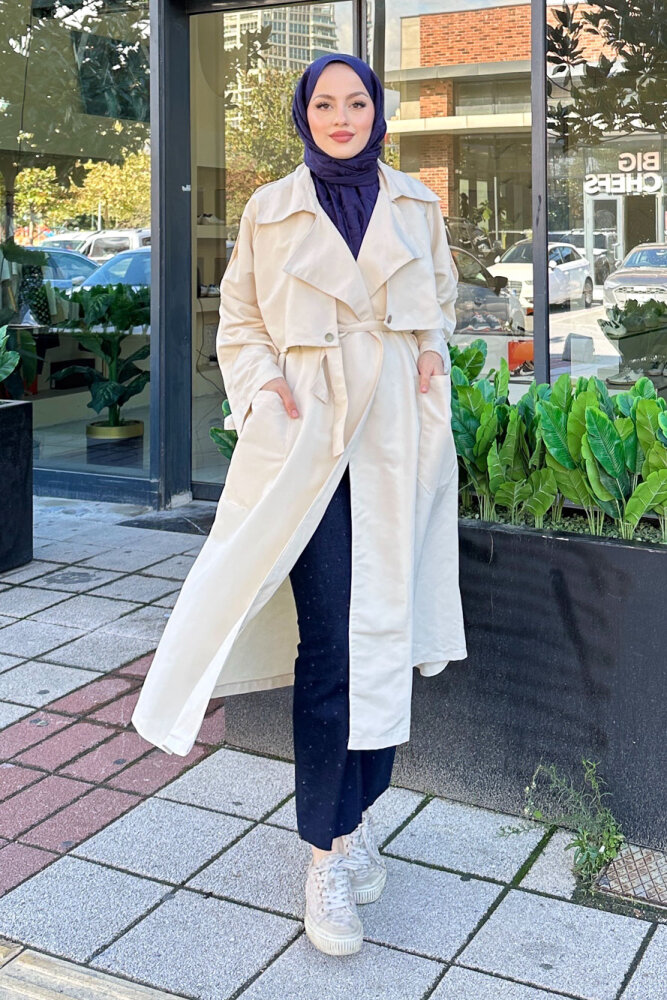 Ash Apoletli Trençkot - Bej - ALLMİSS (5)