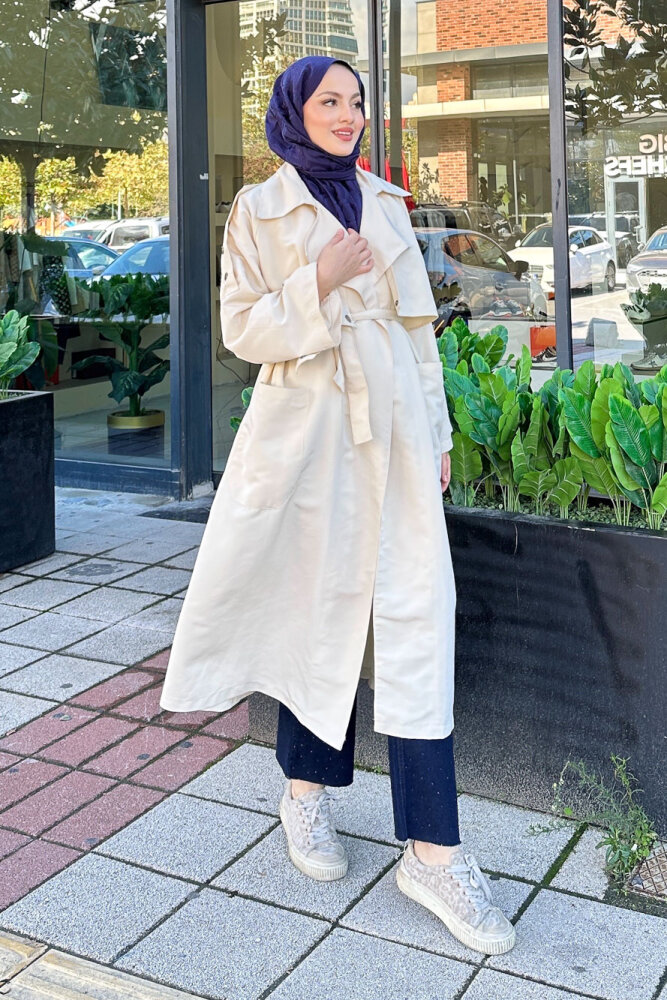 Ash Apoletli Trençkot - Bej - ALLMİSS (3)