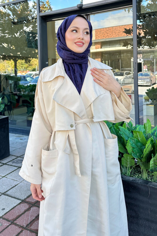 Ash Apoletli Trençkot - Bej - ALLMİSS (2)