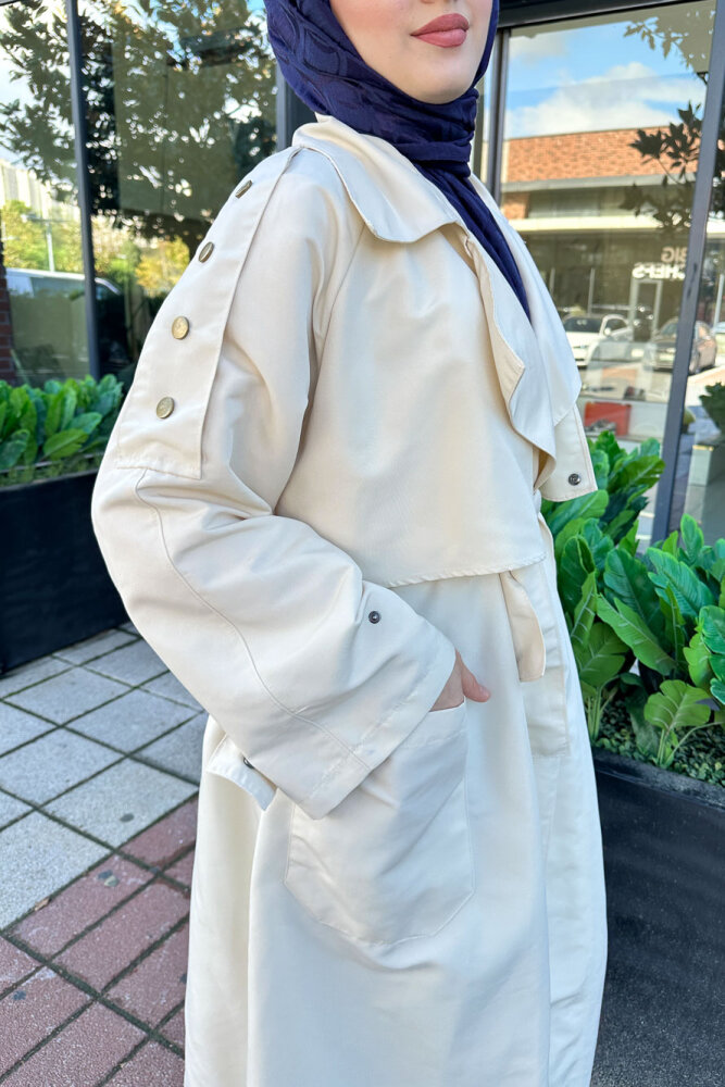 Ash Apoletli Trençkot - Bej - ALLMİSS (4)