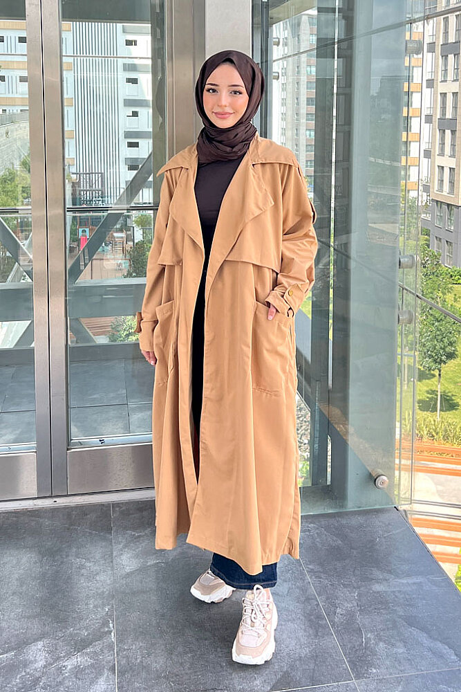 Ash Apoletli Trençkot - Camel - ALLMİSS (2)