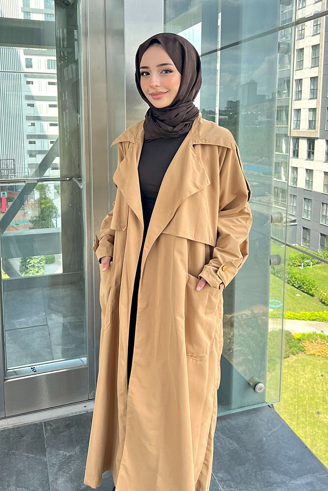 Ash Apoletli Trençkot - Camel - ALLMİSS (4)