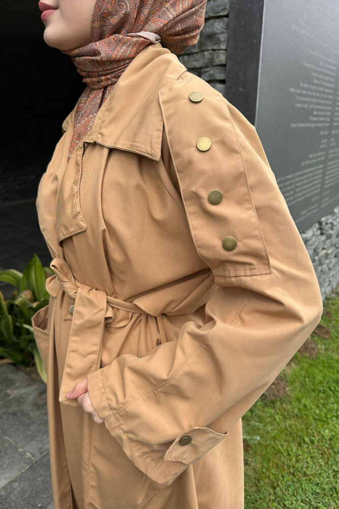 Ash Apoletli Trençkot - Camel - ALLMİSS (2)