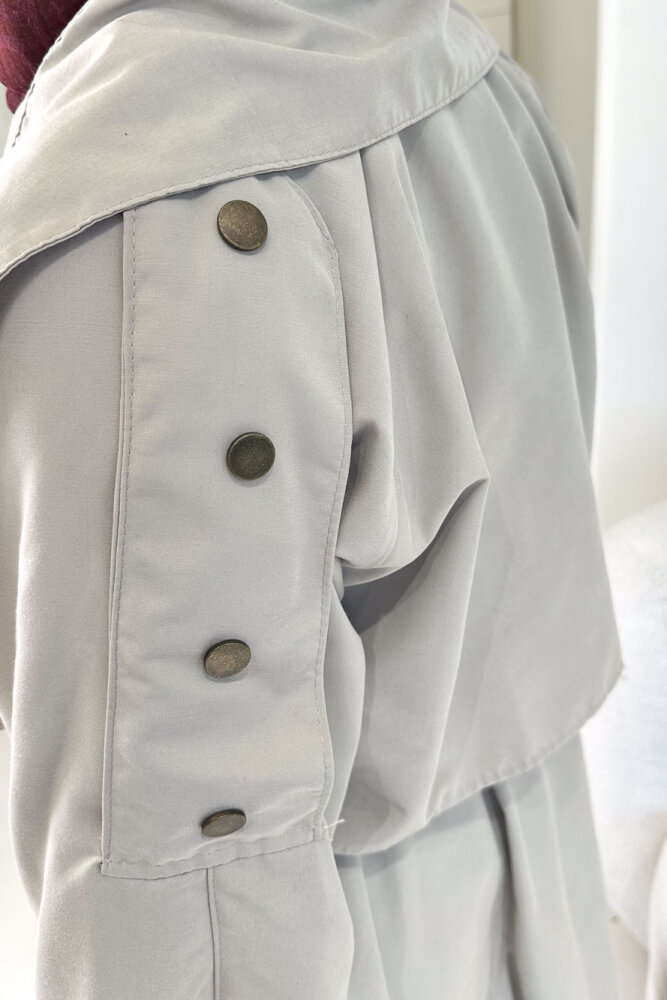 Ash Apoletli Trençkot - Taş Rengi - 7